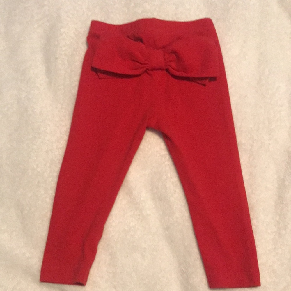 Cute Red Pants with red Bow on backside 🎀 12M